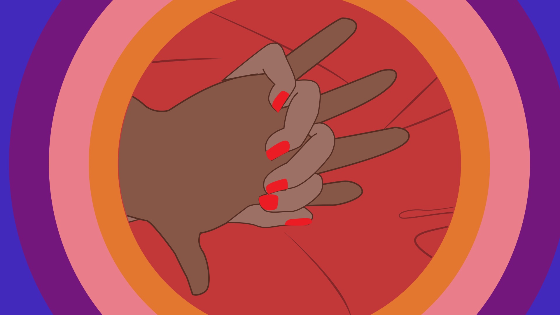 Hands clasped graphic from Sex and Pleasure on Showmax