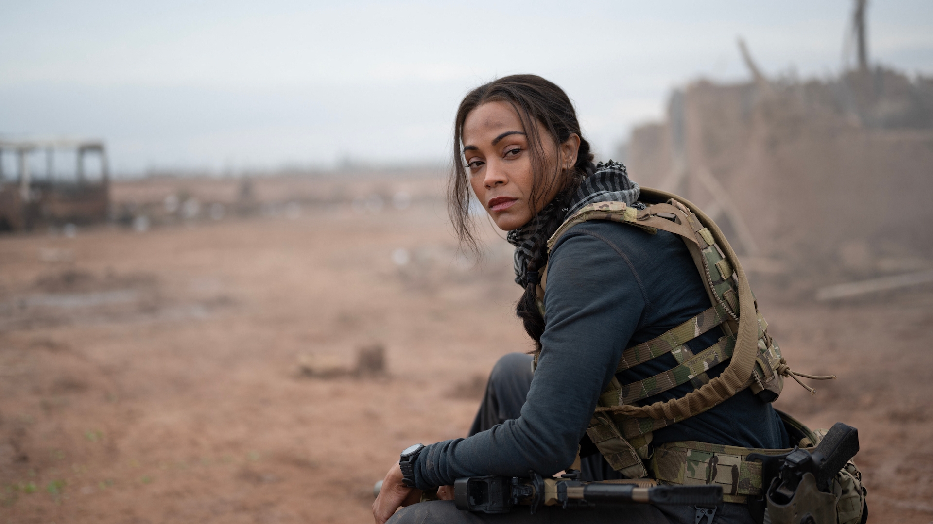 Zoe Saldana as Joe in Lioness Season 1 streaming on Showmax